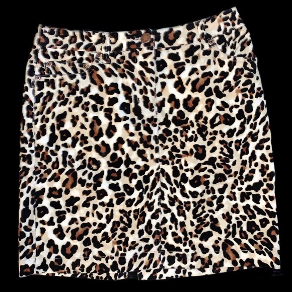 Jones NY Stretch Animal Print Skirt Sz 4P - Picture 2 of 5